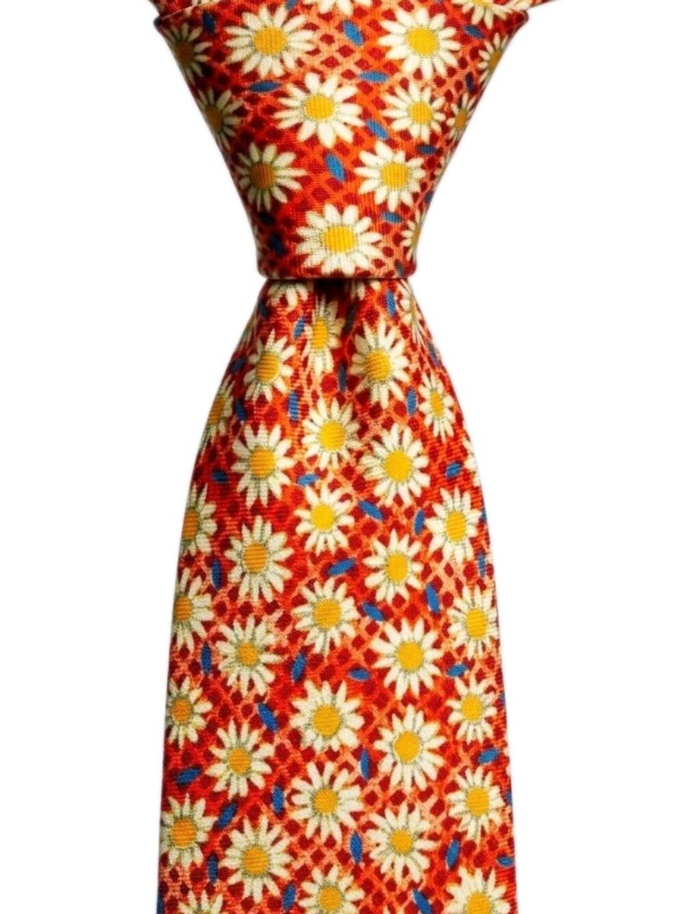 IL GATTOPARDO ITALY XL 62" Silk Tie Leopard Daisy Retro Revival Luxury Statement